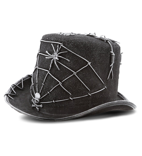 Steampunk Spider Skull Top Hat – Black